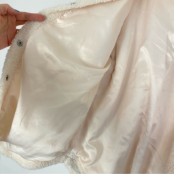 Blank NYC Sherpa Shacket Shirt Jacket Women Size Medium Cream Chunky BlankNYC - Picture 6 of 15